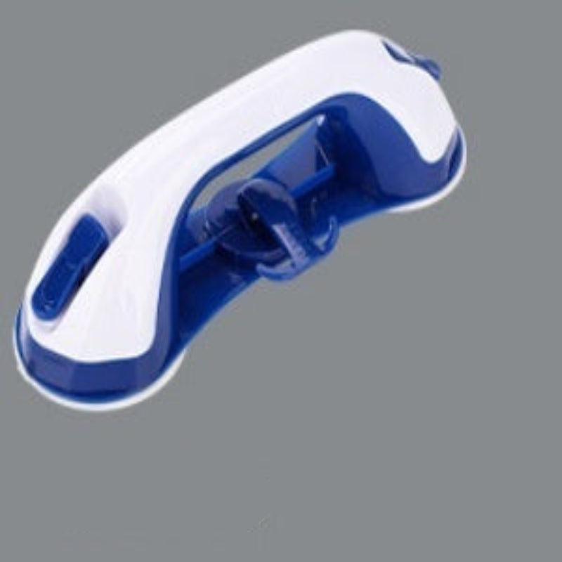 Blue and white tool on a gray background