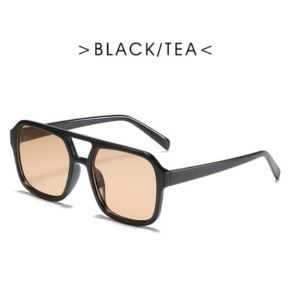 Square Double Beam Retro Sunglasses for Men & Women