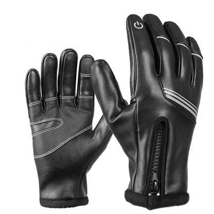 Black gloves with a zipper on a white background, labeled 'Car God-Black'.