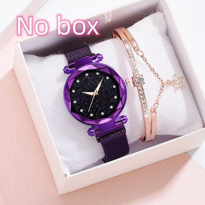 Luxury Women’s Starry Sky Magnet Buckle Bracelet Watch