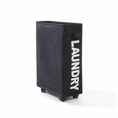 Cloth Narrow High Folding Laundry Basket With Wheels Laundry Basket