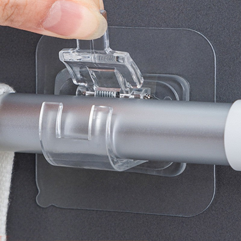 Punch-Free Curtain Rod Hook - Hanging Rod Clip Holder