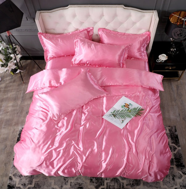 Bed Sheet Quilt Cover Naked Sleep Cool Silk Single Three Piece Set