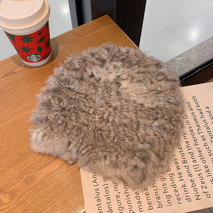 Thickened Warm Real Rabbit Plush Fur Integrated Knitted Hat