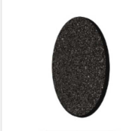 Black oval object on a white background