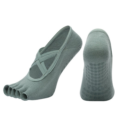 Cross-border Women's Non-slip Five-finger Yoga Socks Live Broadcast Body Dance Aerobics Pilates Fitness Sports Socks