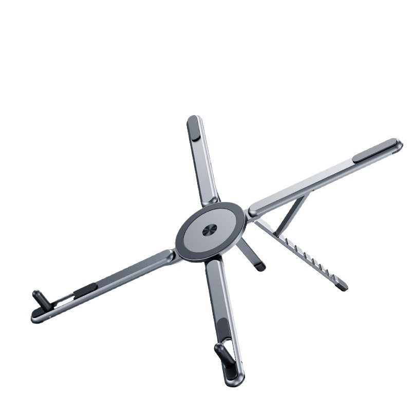 Metal stand with six legs on a white background