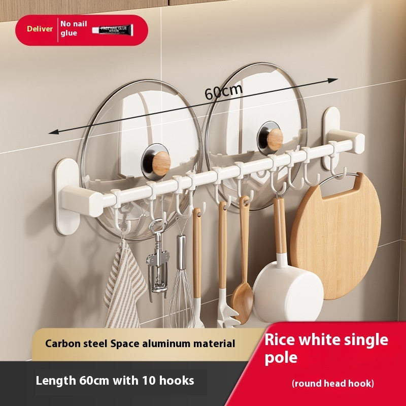 Aluminum Kitchen Hook Rack Punch-free Spatula Spoon Storage