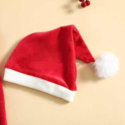 Christmas Children's Clothing Baby Girls' One-pieces Ball Cute Jumpsuit Outer Wear Two-piece Set