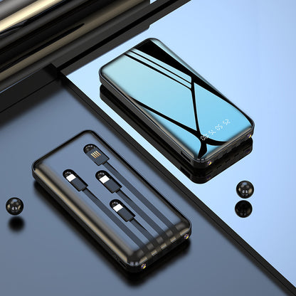 Phone case with included tools on a reflective surface