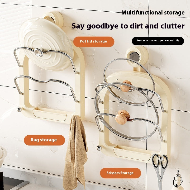 Suction Cup Lid Rack Placement Device Punch-free Wall-mounted