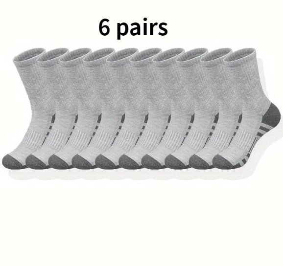Color Matching Athletic Socks Plus Size Basketball Mid Tube Cotton Breathable
