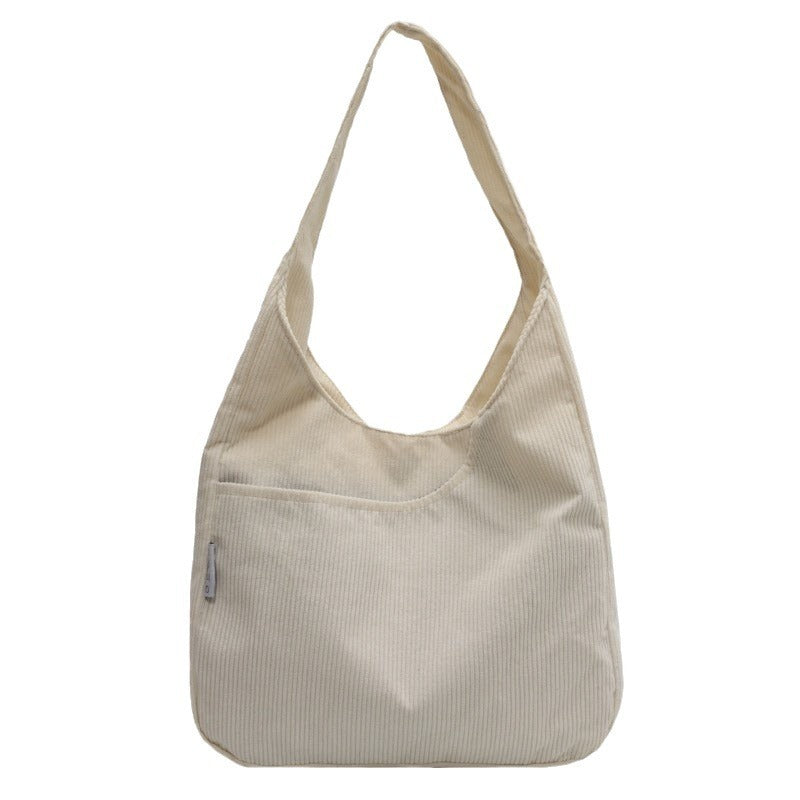 Simple Corduroy Shoulder Bag Fashion Canvas