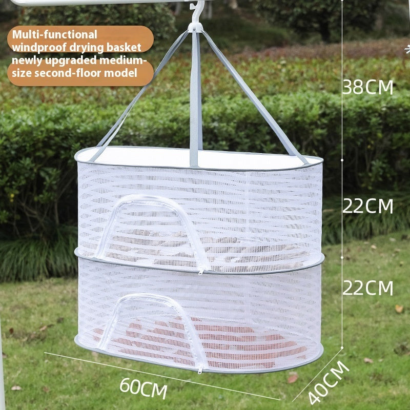 Hanging Network Dry Goods Artifact - Foldable Fly Cage for Balcony Drying