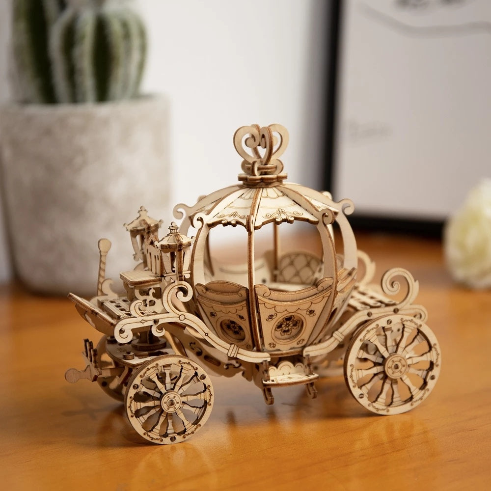 Robotime Pumpkin Cart Model 3D Wooden Puzzle Games Assembly Toys For Children Kids Girls Birthday Christmas Gift Dropshipping
