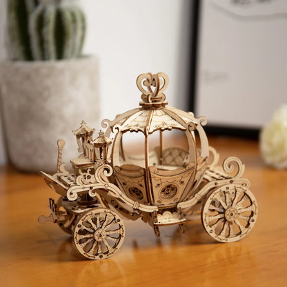 Robotime Pumpkin Cart Model 3D Wooden Puzzle Games Assembly Toys For Children Kids Girls Birthday Christmas Gift Dropshipping