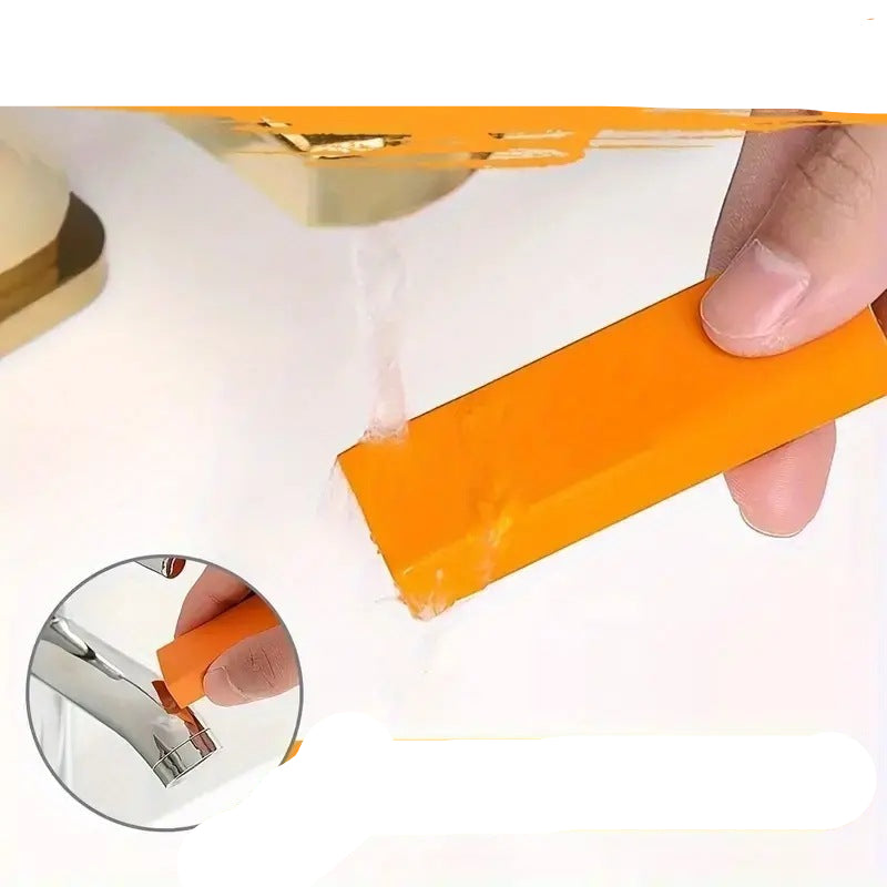 Orange cleaning bar with text indicating it can be used after being dipped in water.