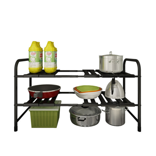 Kitchen Sink Retractable Layered Storage Rack