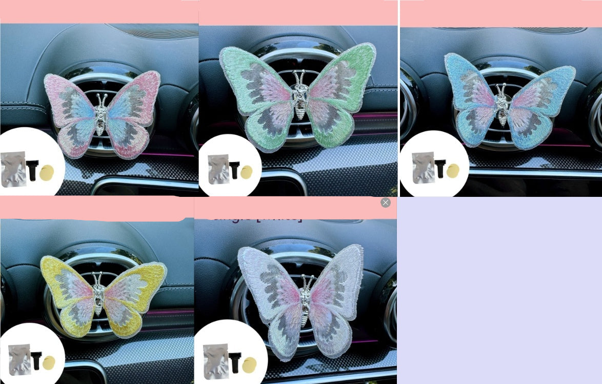 Moving Embroidery Butterfly Car Air Outlet Decoration