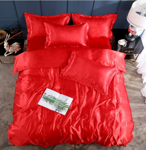 Bed Sheet Quilt Cover Naked Sleep Cool Silk Single Three Piece Set
