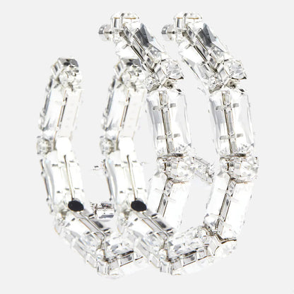 Rhinestone Earrings - Personalized Fashion Hoop Exaggerated Earrings