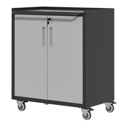Heavy-Duty Metal Garage Storage Cabinet With Wheels - Sturdy And Durable Tool Storage Cabinet For Garage, Office, And Home Organizer Solutions