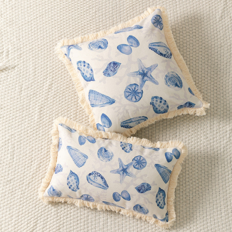 Cotton And Linen Printed Sofa Pillow Cover
