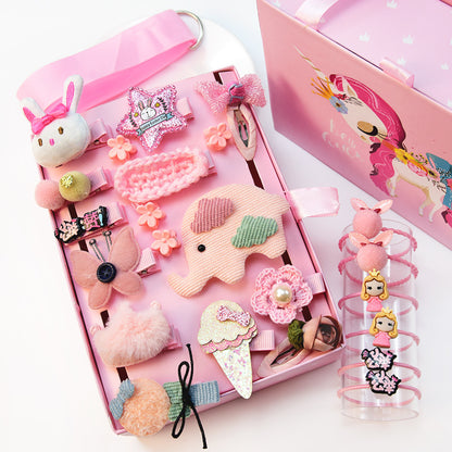 24-piece Children's Day Gift Children's Hairpin Headdress Girls Baby Hair Clip Cute Princess Hair Accessories Set