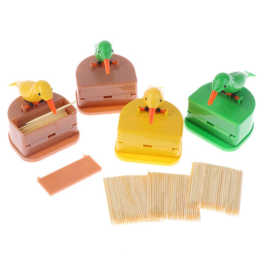 Small Bird Toothpick Box Push-type Plastic Cartoon Automatic Net Red Toothpick Barrel Cute Household