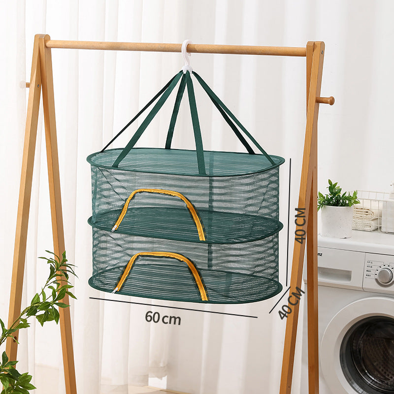 Hanging Network Dry Goods Artifact - Foldable Fly Cage for Balcony Drying