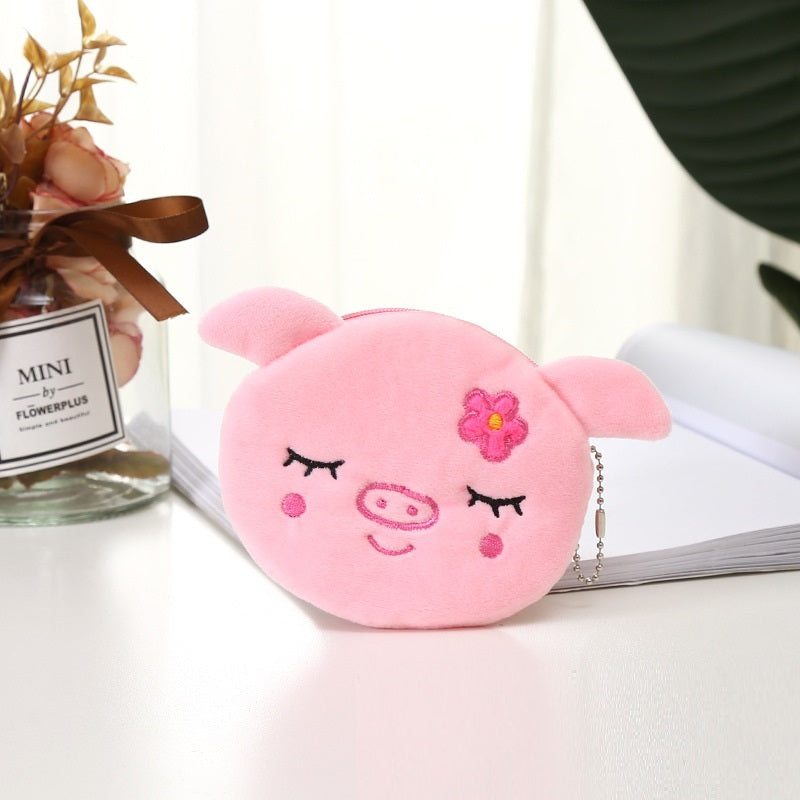 Plush Cute Coin Purse - Cartoon Cloth Women's Key Case
