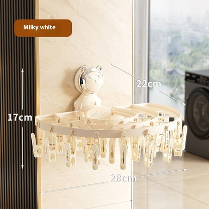 Sucker Socks Drying Rack - Multi-Clip Foldable Clothes Hanger