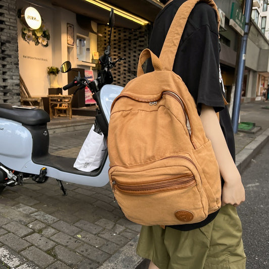 Large Capacity Harajuku Style Canvas Backpack