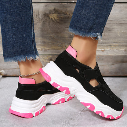 Mesh Sport Shoes for Women - Fashion Outdoor Flat Heel Round Toe Running Shoes