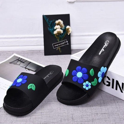 Home Non-slip Indoor Wear-resistant Thick-soled Soft Outer Wear Flower Sandals And Slippers Women
