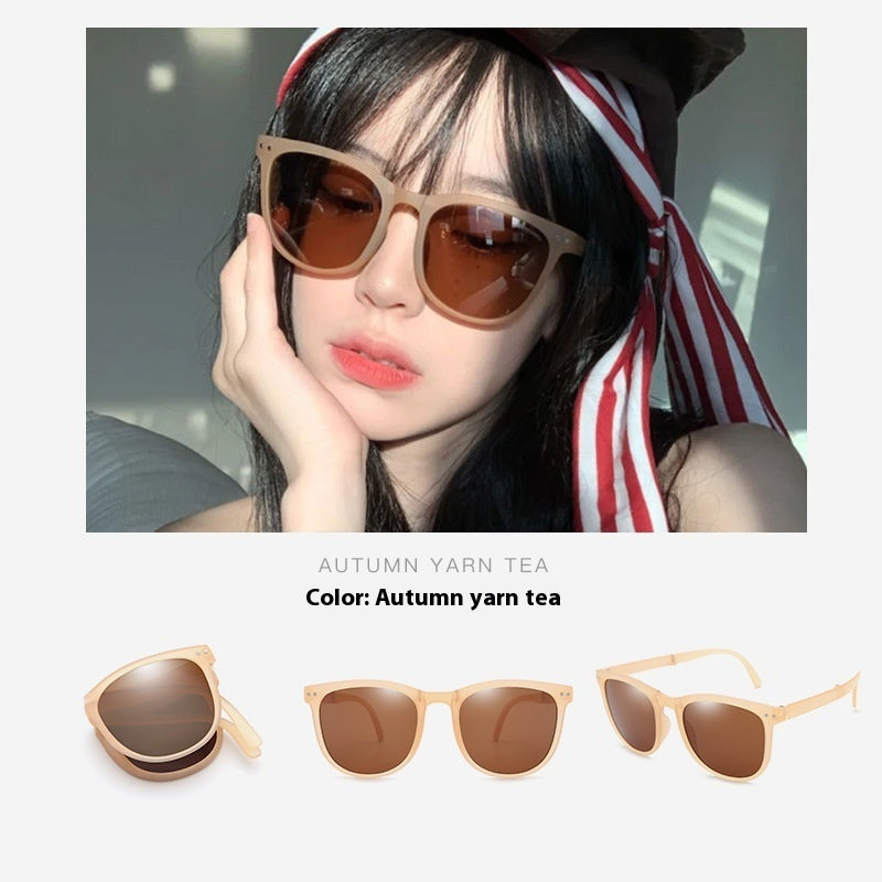Folding Polarized Box Sunglasses for Women