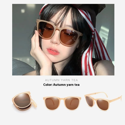 Folding Polarized Box Sunglasses for Women