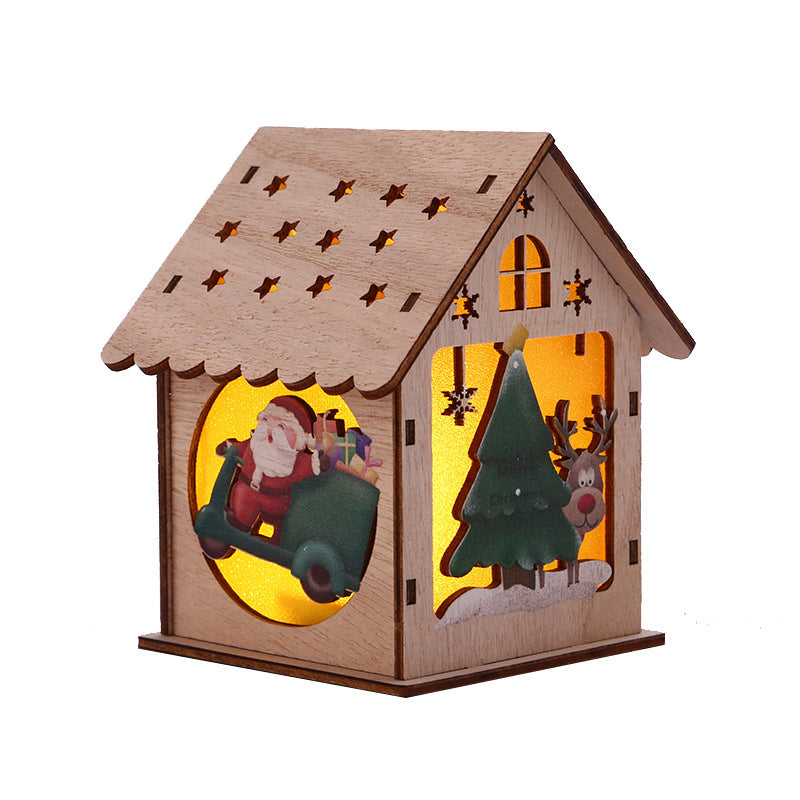 Christmas Decorative Wooden Ornaments LED Lighting