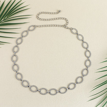 Waist Chain - Women Senior Sense Circle Wavy Metal Chain