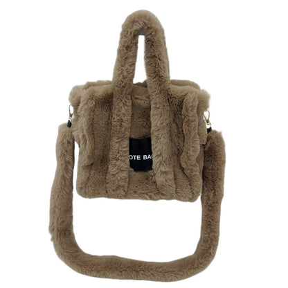 Women's Faux Rabbit Fur Portable Large-capacity Crossbody Bag