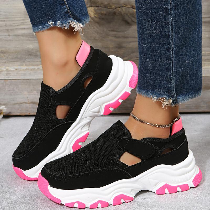 Mesh Sport Shoes for Women - Fashion Outdoor Flat Heel Round Toe Running Shoes