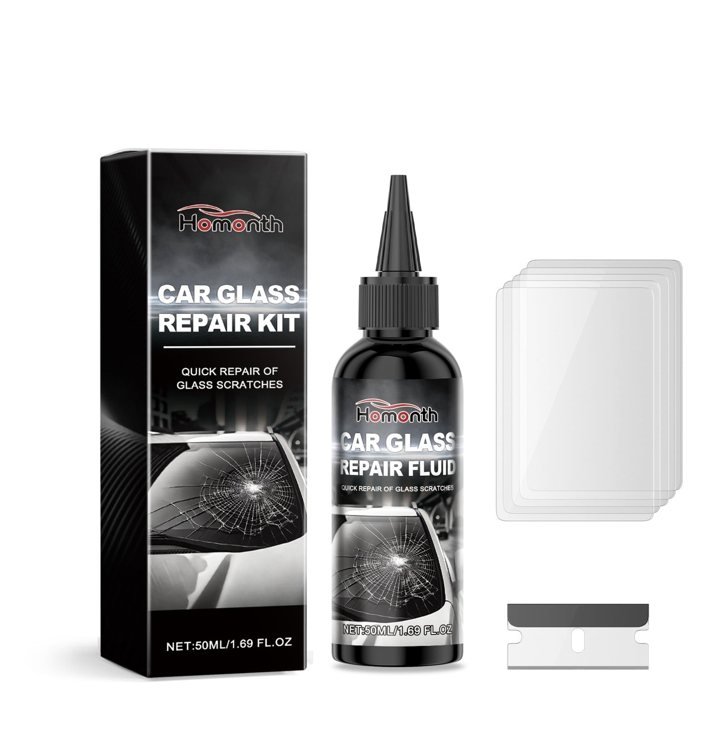 Car Glass Repair Kit - Epoxy Resin & UV Curing