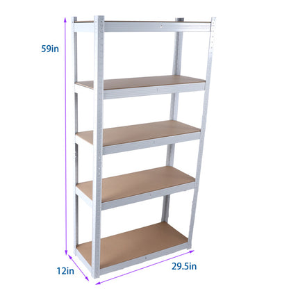 5-tier Metal Shelving Unit Adjustable Garage Storage Utility Rack