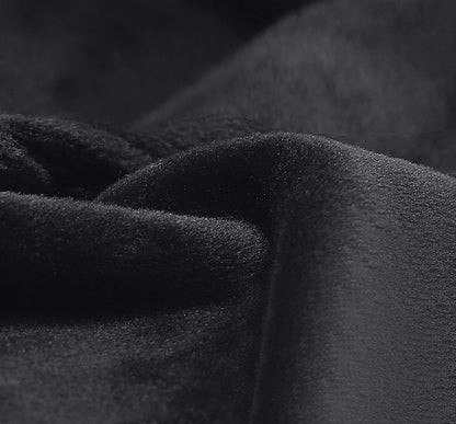 Close-up of textured black fabric with folds
