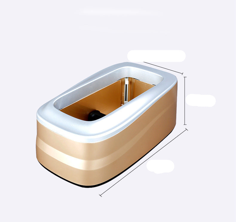 Gold sink with dimensions labeled on a white background