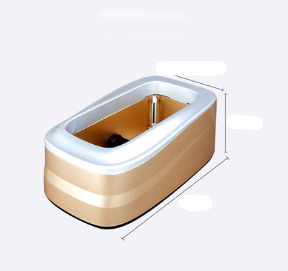 Gold sink with dimensions labeled on a white background