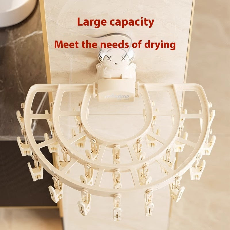 Sucker Socks Drying Rack - Multi-Clip Foldable Clothes Hanger