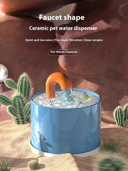 Automatic Circulating Water Drinking Mouth Wet-Proof Cat Ceramic Water Dispenser