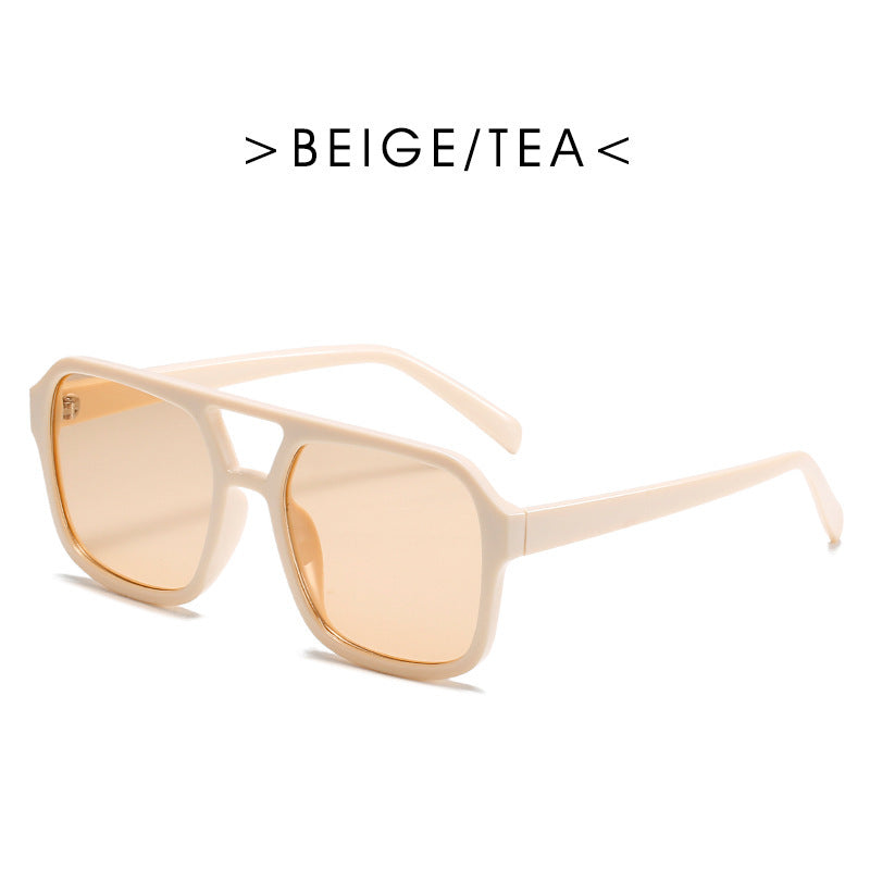 Square Double Beam Retro Sunglasses for Men & Women