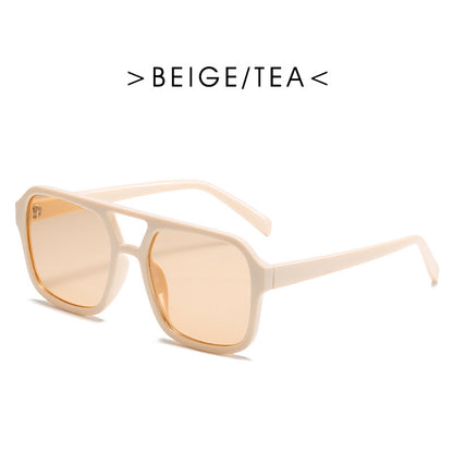 Square Double Beam Retro Sunglasses for Men & Women